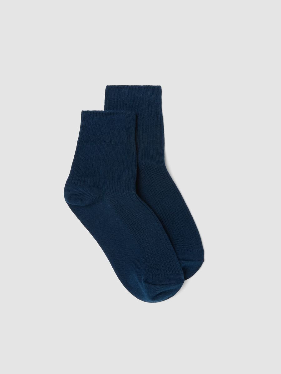 Blue stretch cotton socks_0