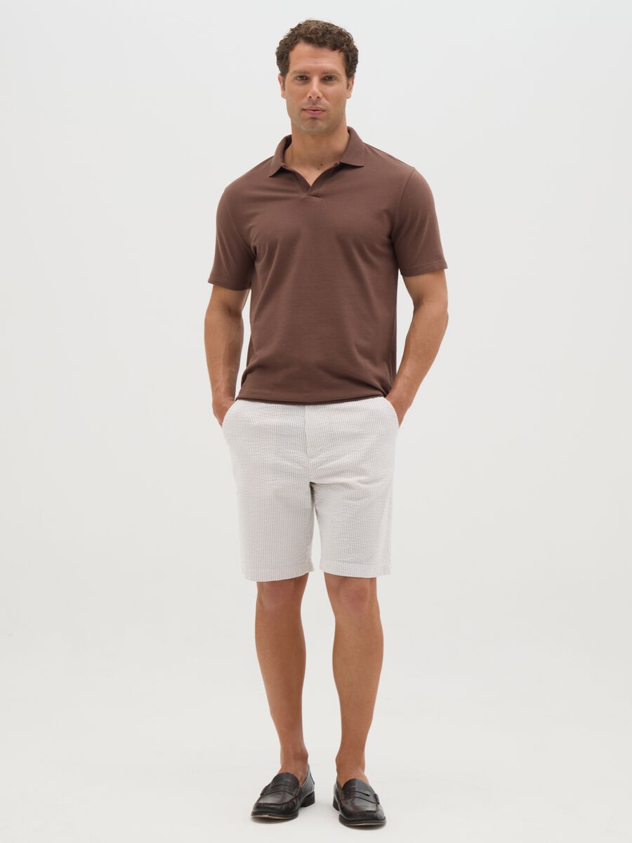Men's multicolor regular fit stretch cotton Bermuda shorts_0