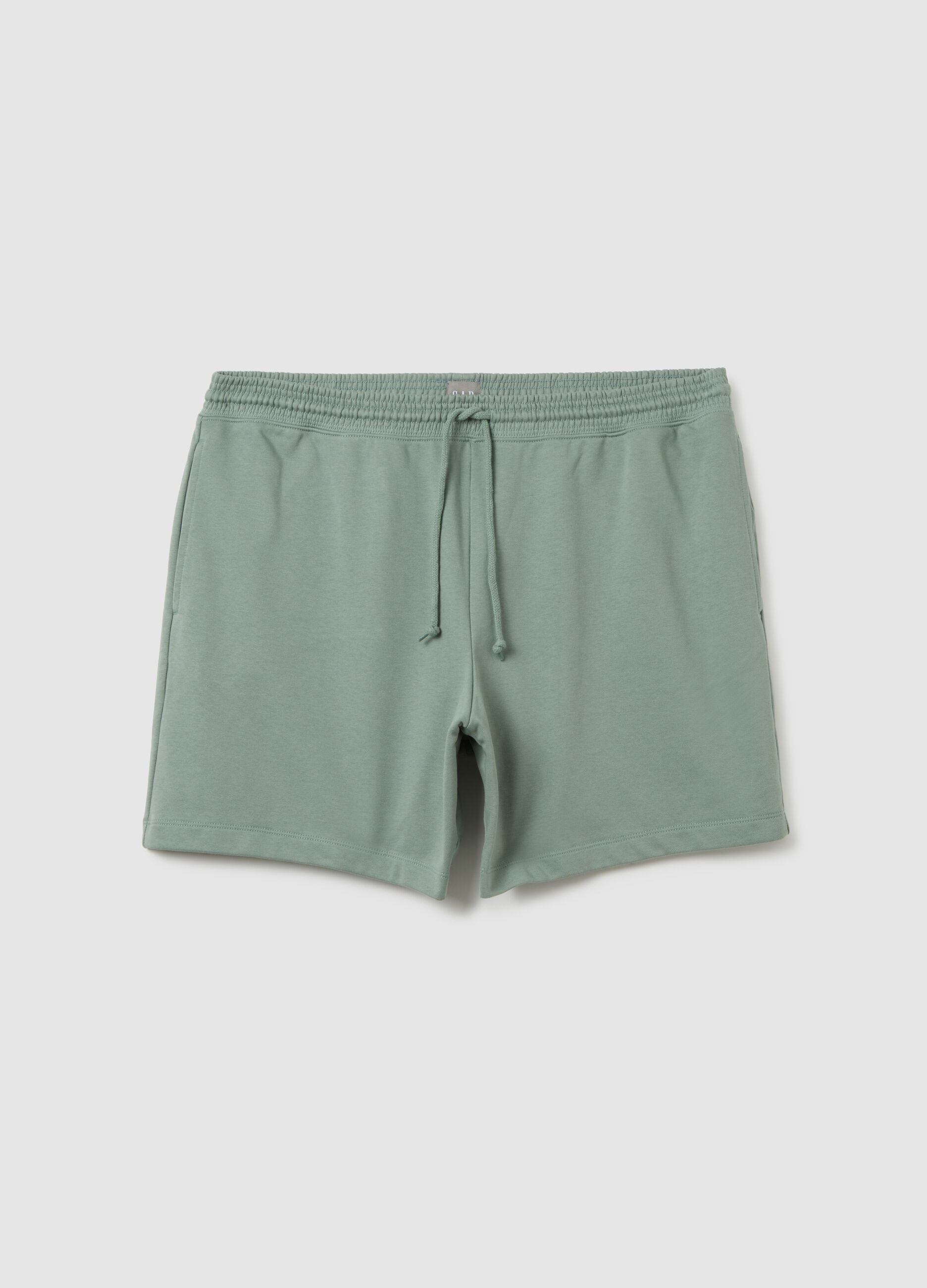 French terry Bermuda joggers with drawstring