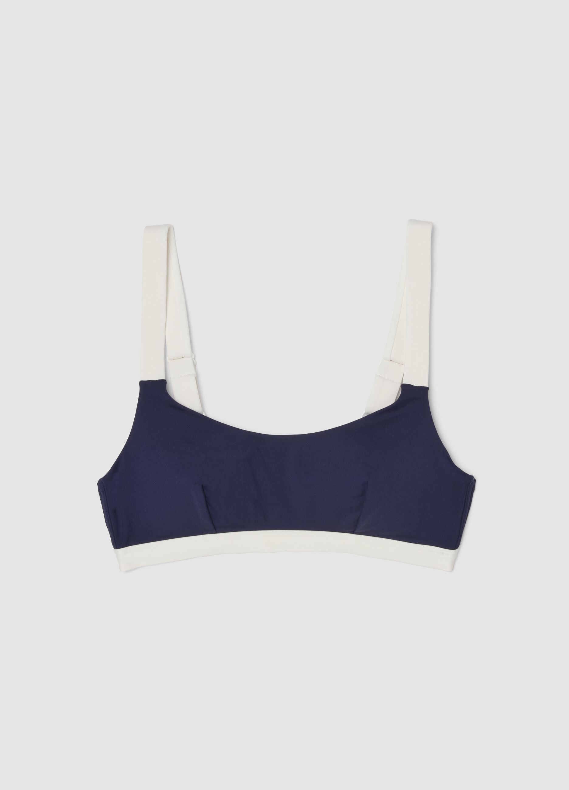Blue stretch bikini with contrasting trims