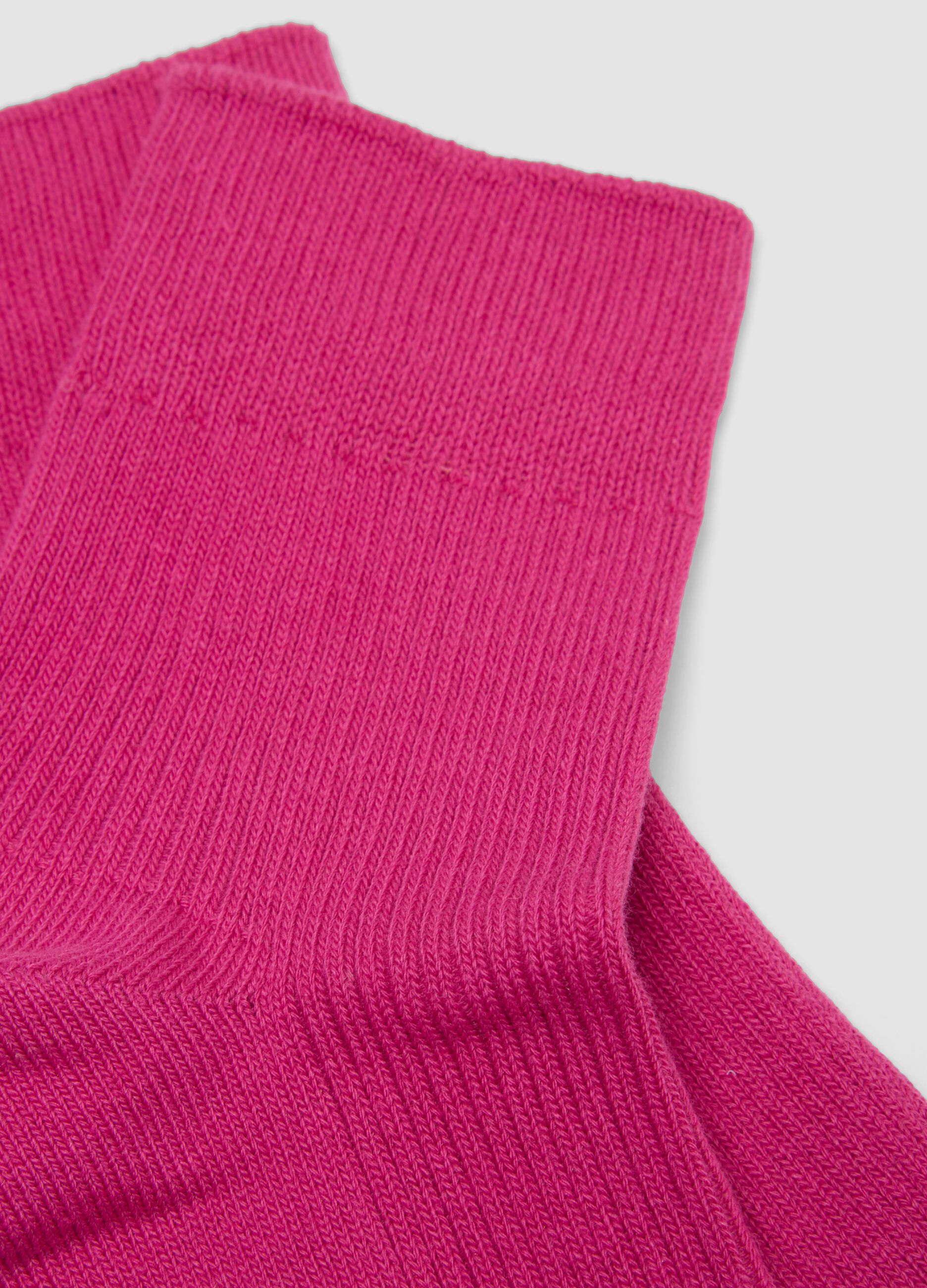 Pink ankle-length stretch cotton socks