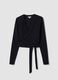 Wrap top nero in cotone elasticizzato a costine ALTAVIA STUDIO_5