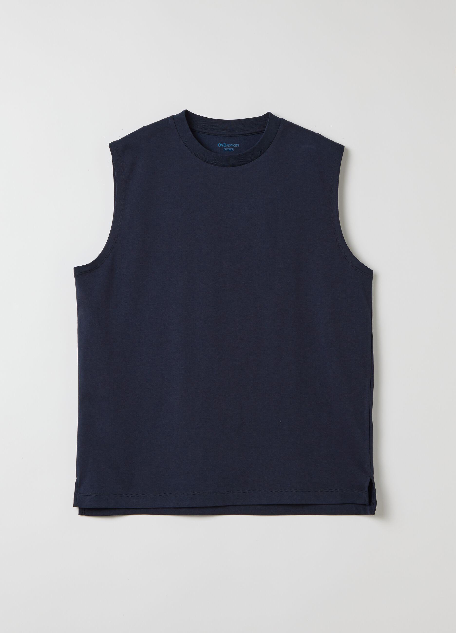 Canotta da uomo in misto blu relaxed fit