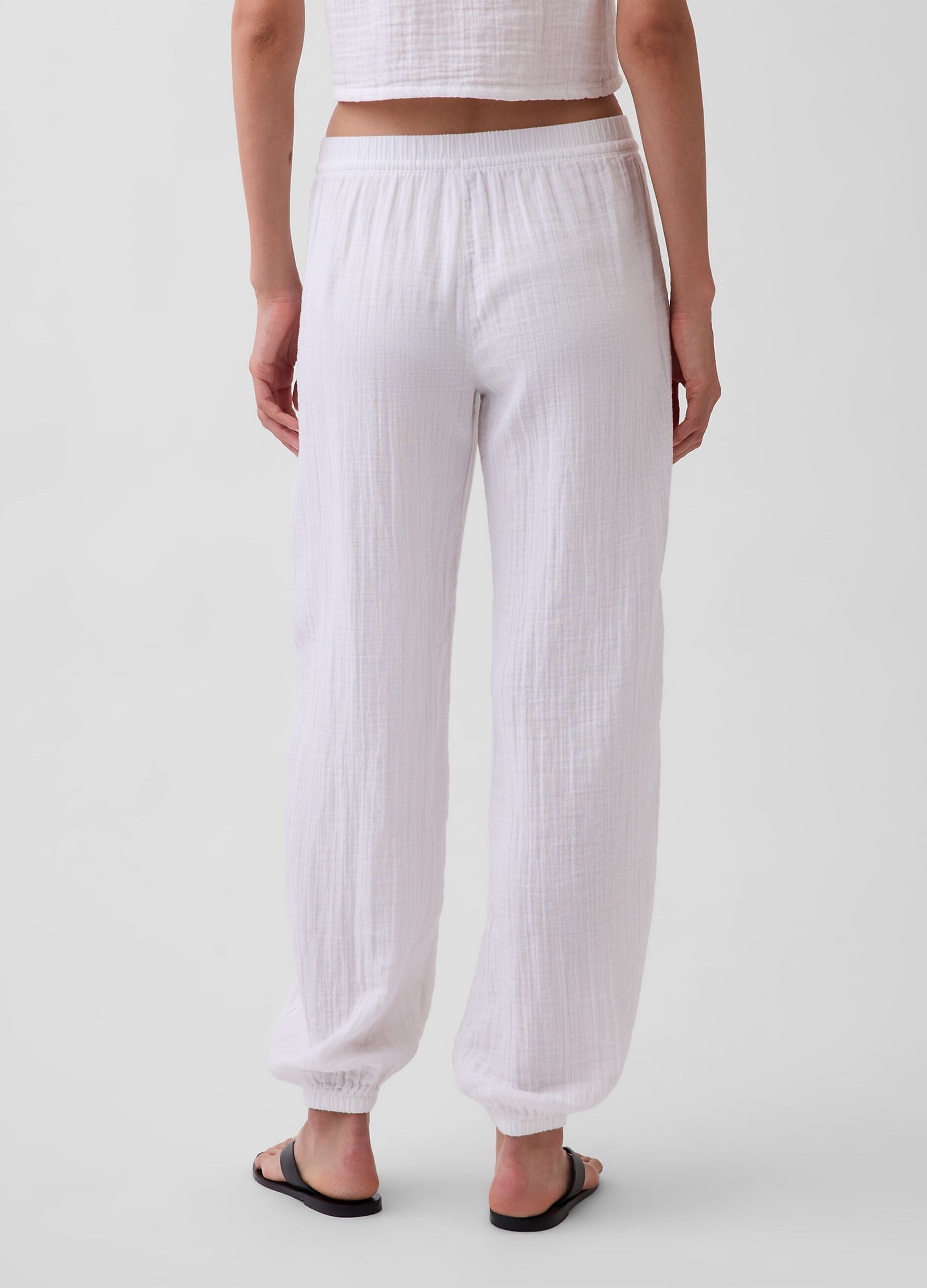 Pure cotton jogger trousers