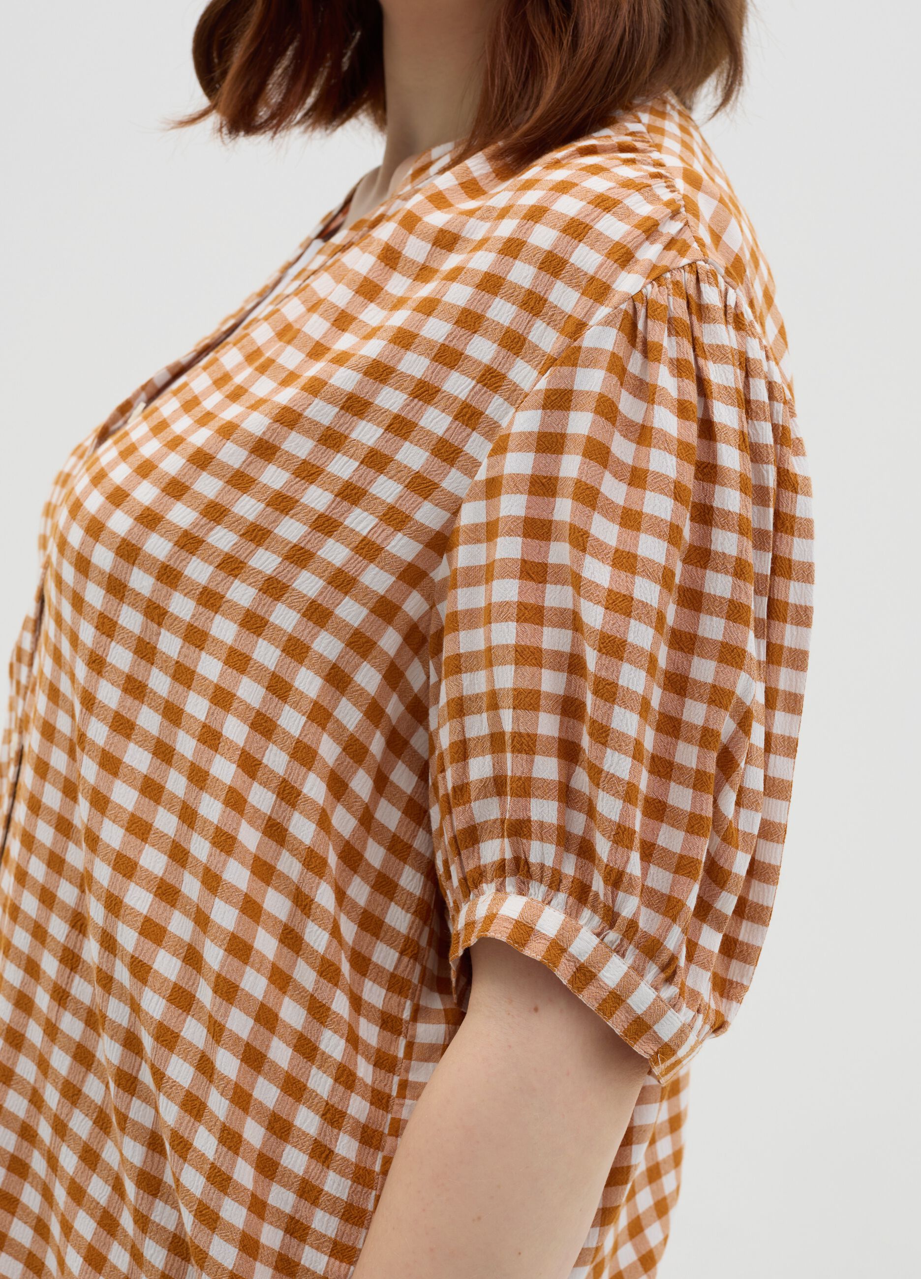Orange and White Checkered Shirt Mya