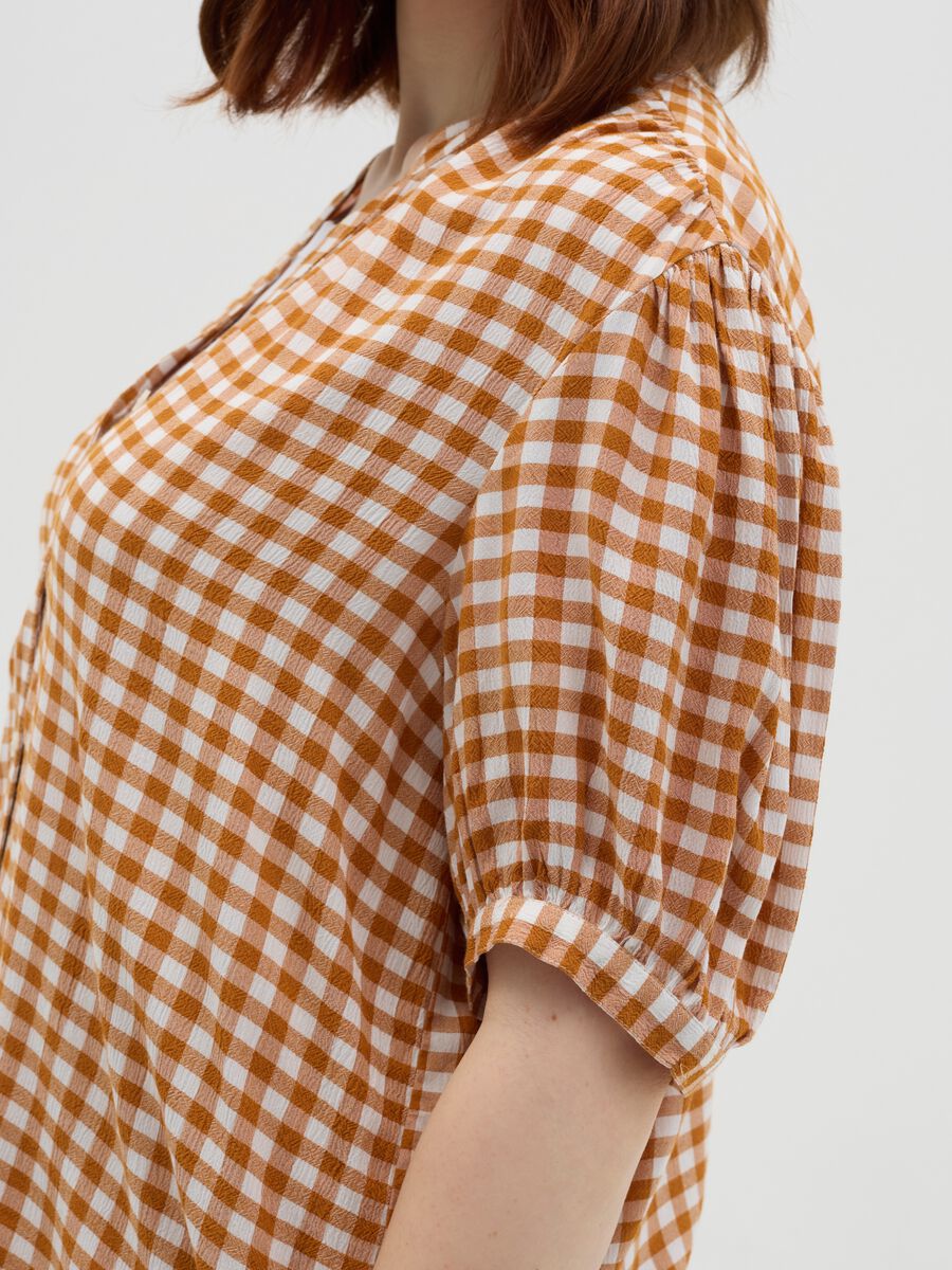 Orange and White Checkered Shirt Mya_3