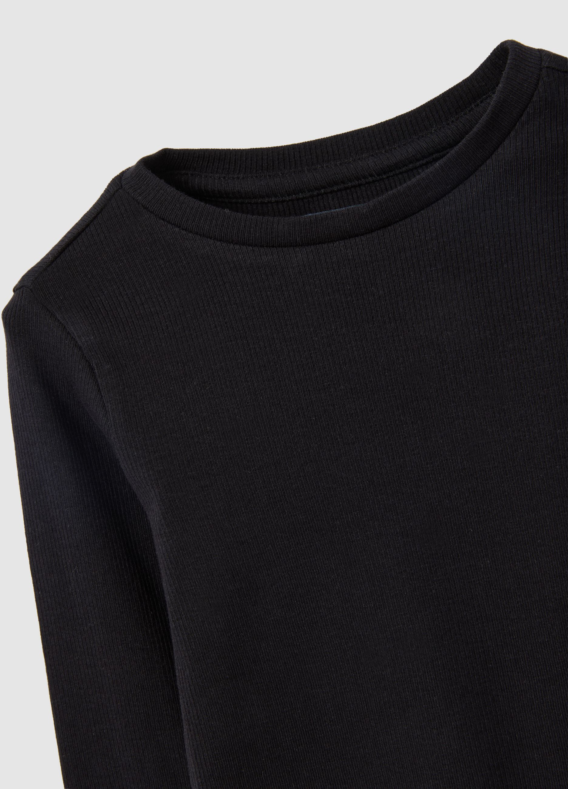 Girls' black regular fit cotton top