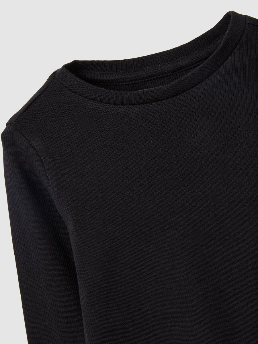 Girls' black regular fit cotton top_3