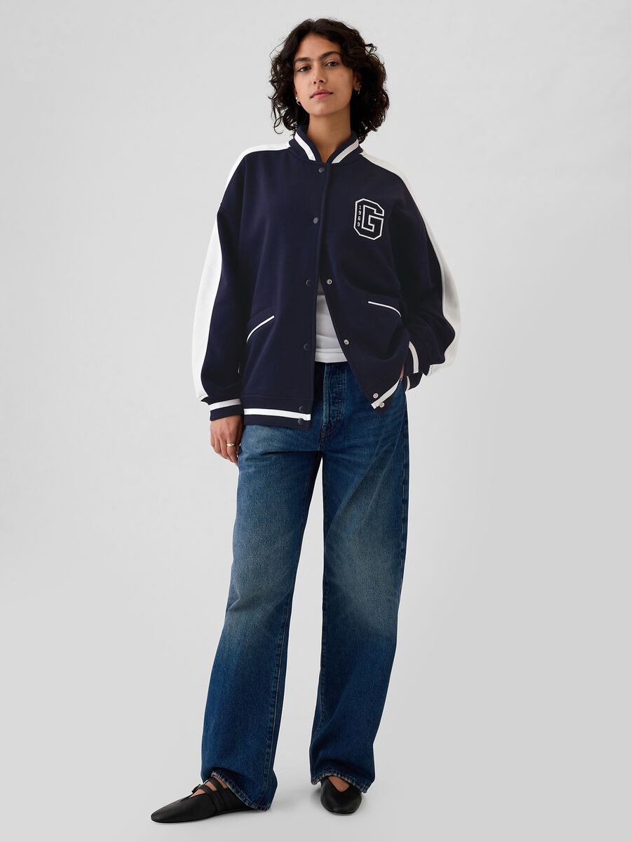Bomber varsity oversize con ricamo logo_1