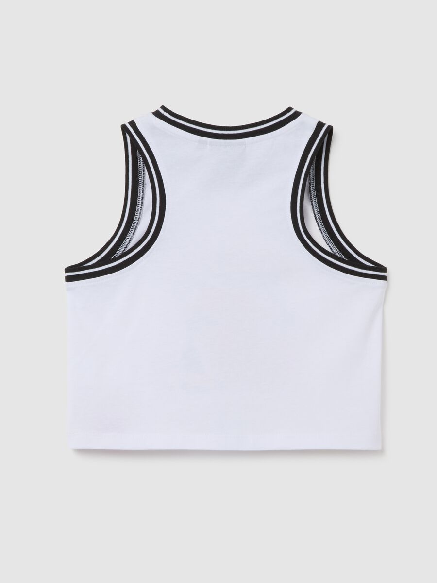 Girls' pure cotton white regular fit tank top_4