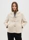 Beige ribbed fabric jacket with hood_1
