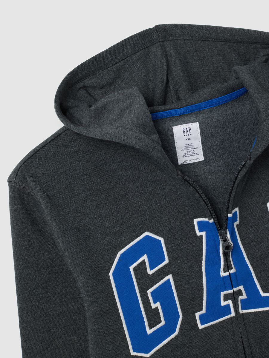 Full-zip plush hoodie with embroidered logo_3