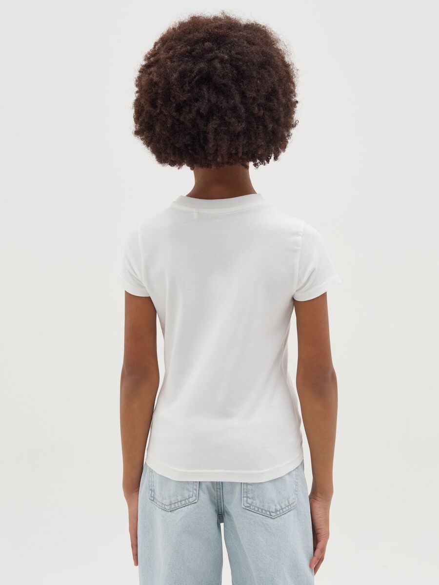 Stretch cotton T-shirt with "Shoreditch" print and heart_1