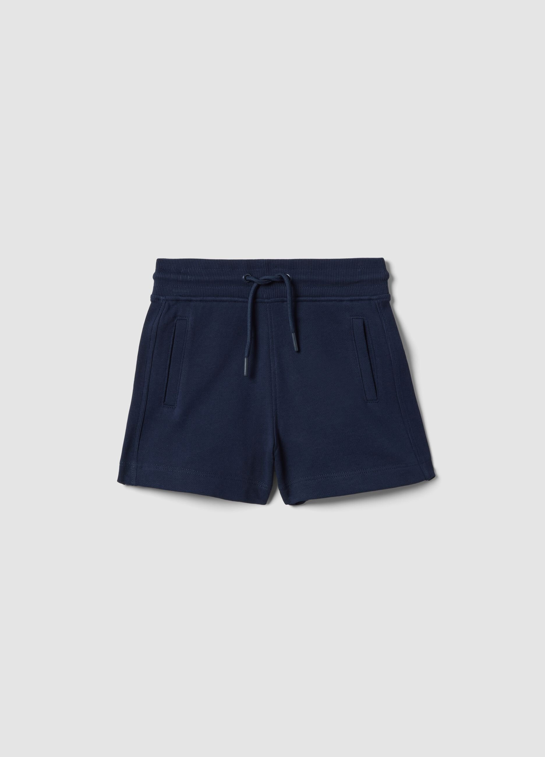 Girls&rsquo; blue 100% cotton shorts, regular fit