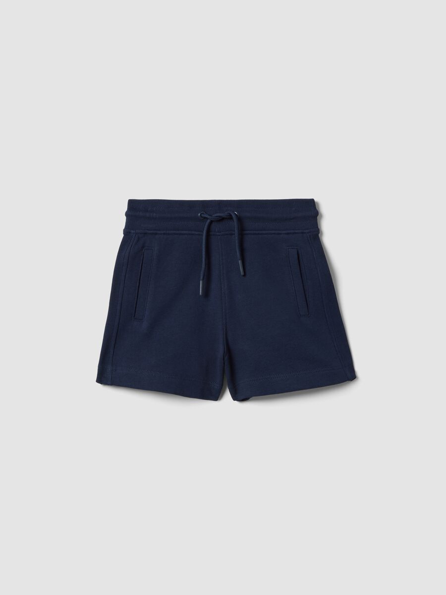 Shorts in puro cotone blu da bambina regular fit_0