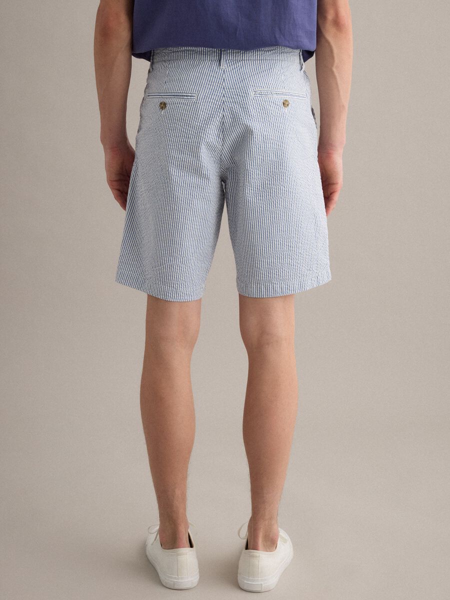 Shorts a righe multicolor in cotone elasticizzato regular fit_2