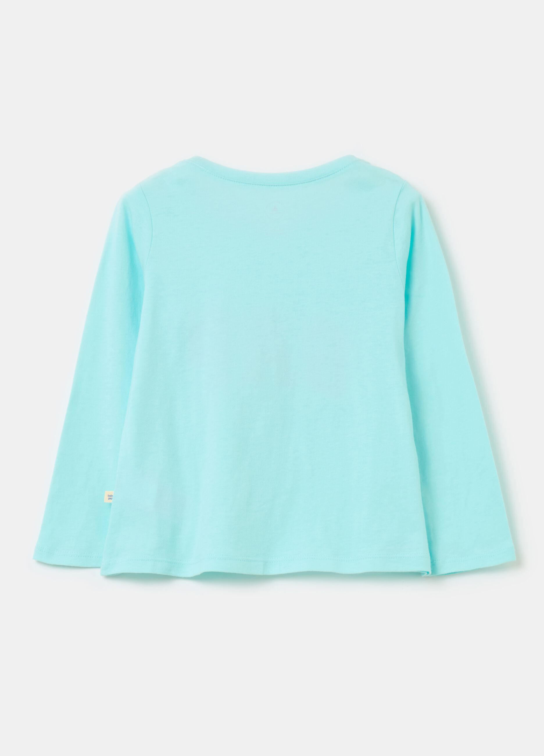T-shirt with glitter print logo and long sleeves