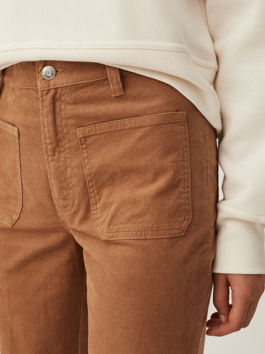 Pantaloni cropped flare fit in corduroy_3