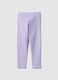 Girls' purple slim fit stretch cotton leggings_1