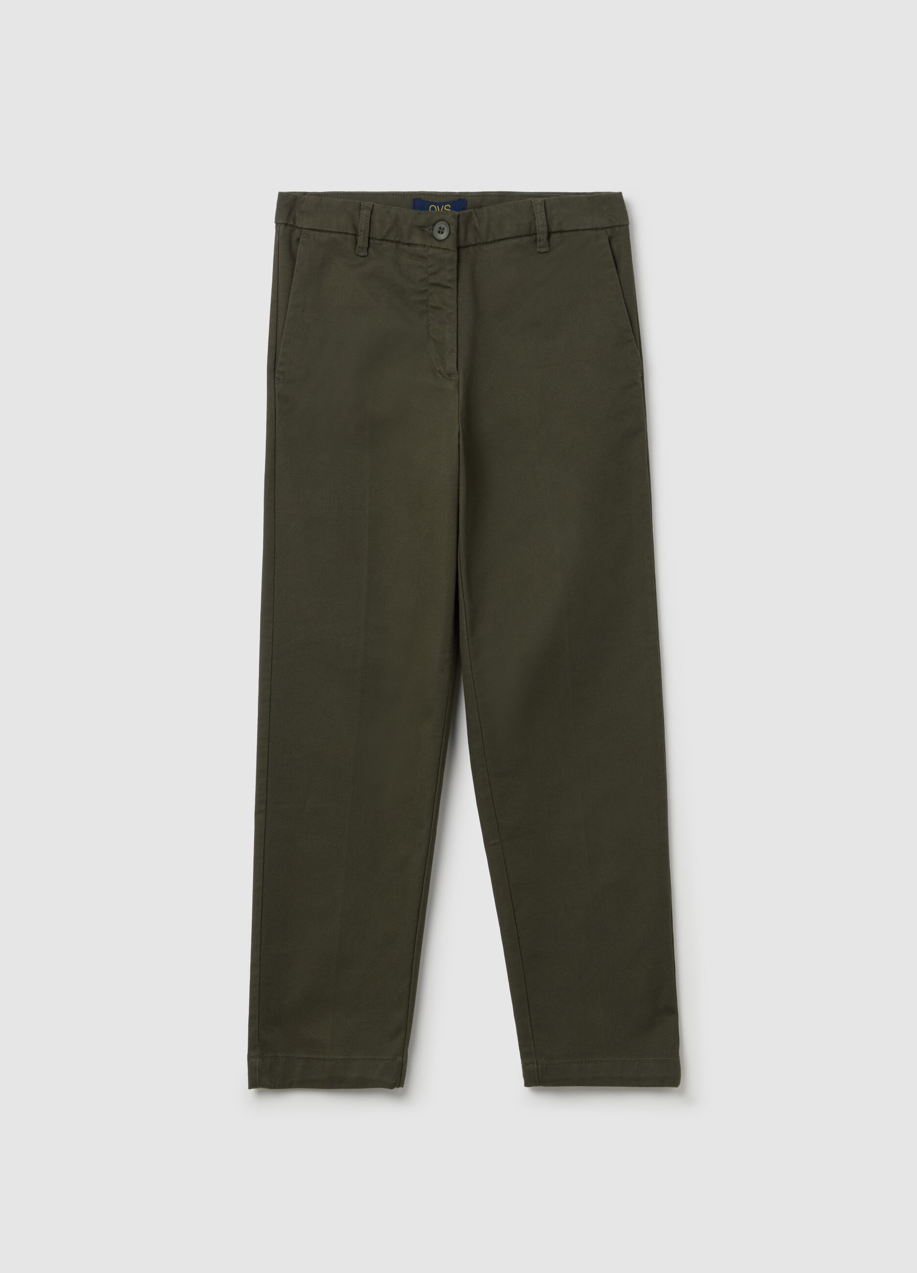 Curvy stretch cotton chino trousers