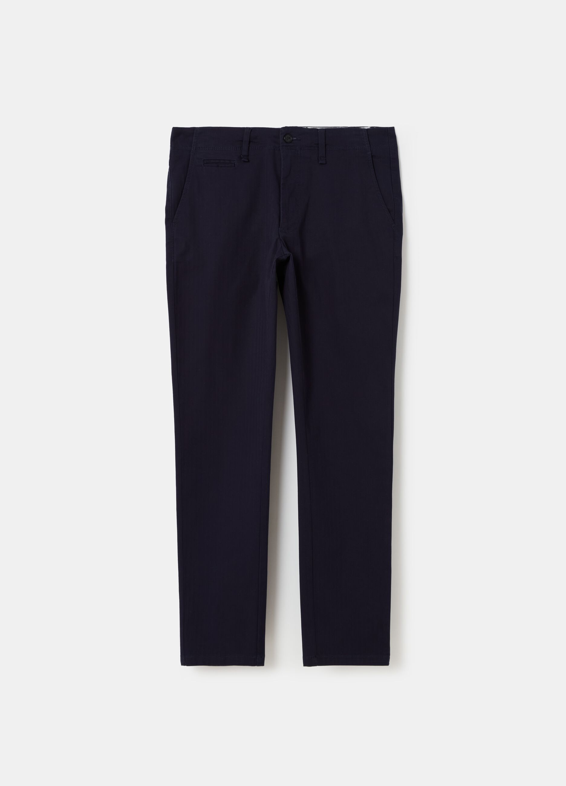 Slim-fit, stretch cotton chinos