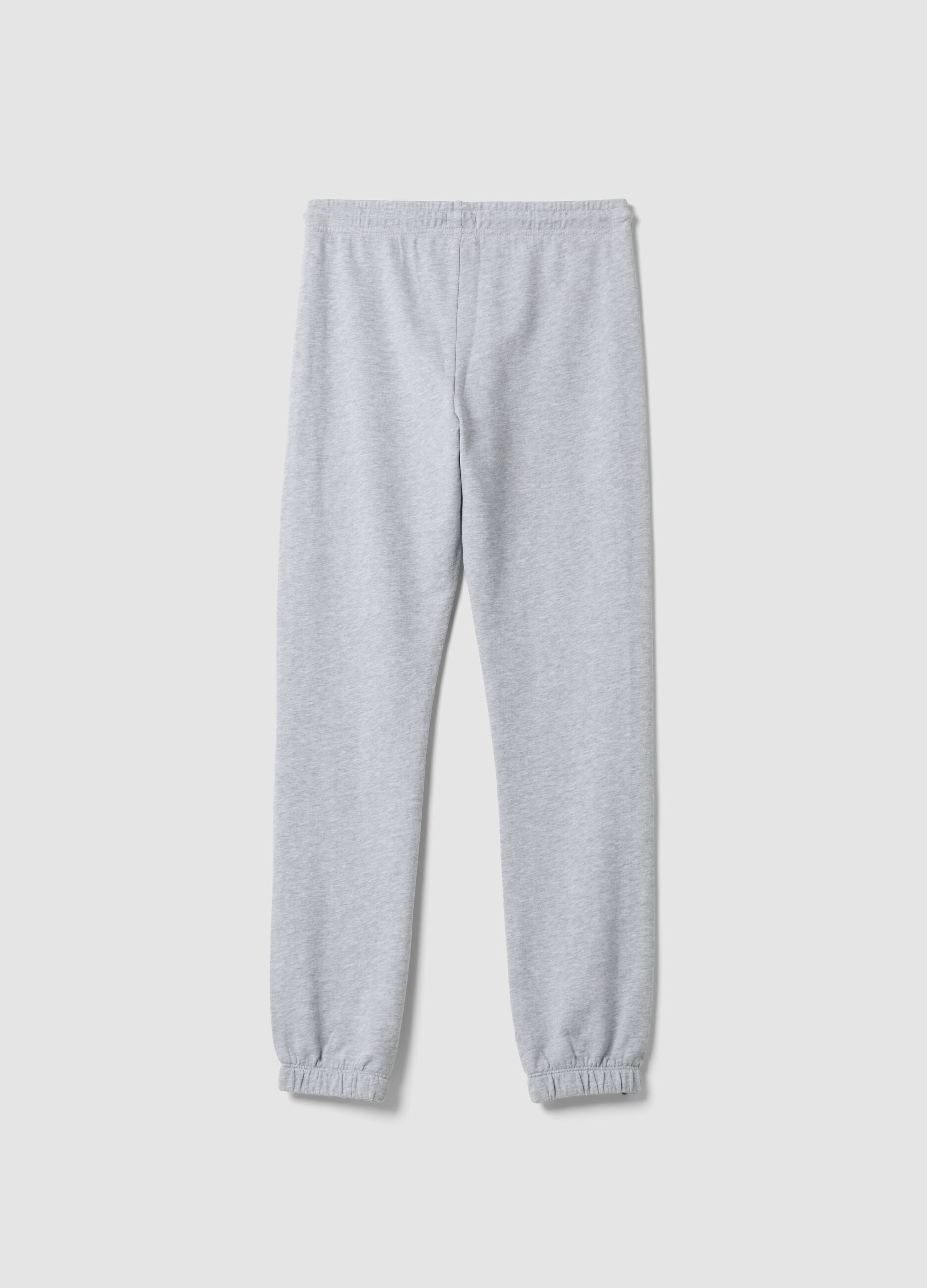 Pantaloni jogger grigi in puro cotone