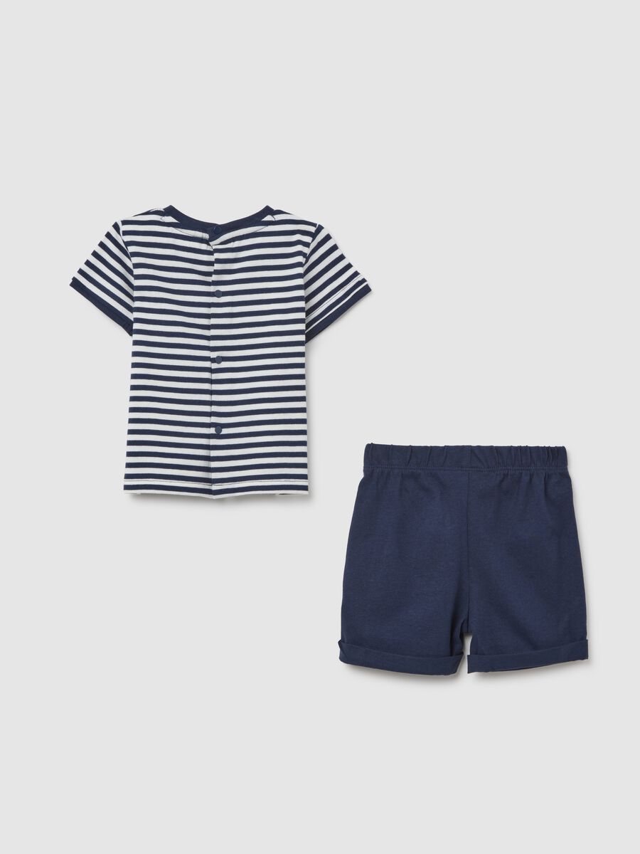Children's pure cotton multicolour set with blue and white stripes_1