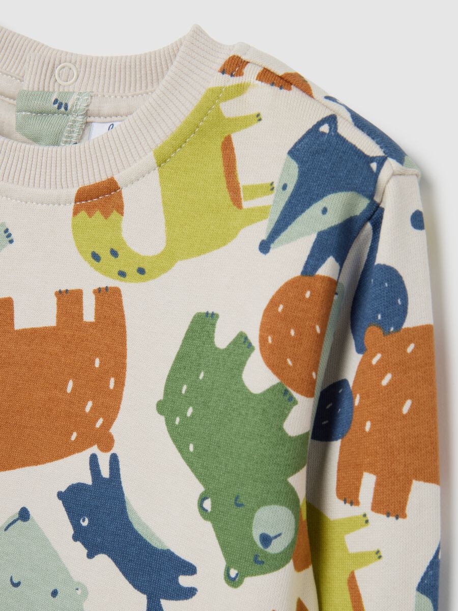 Multicolour sweatshirt and trouser set for boys in pure cotton regular fit_2