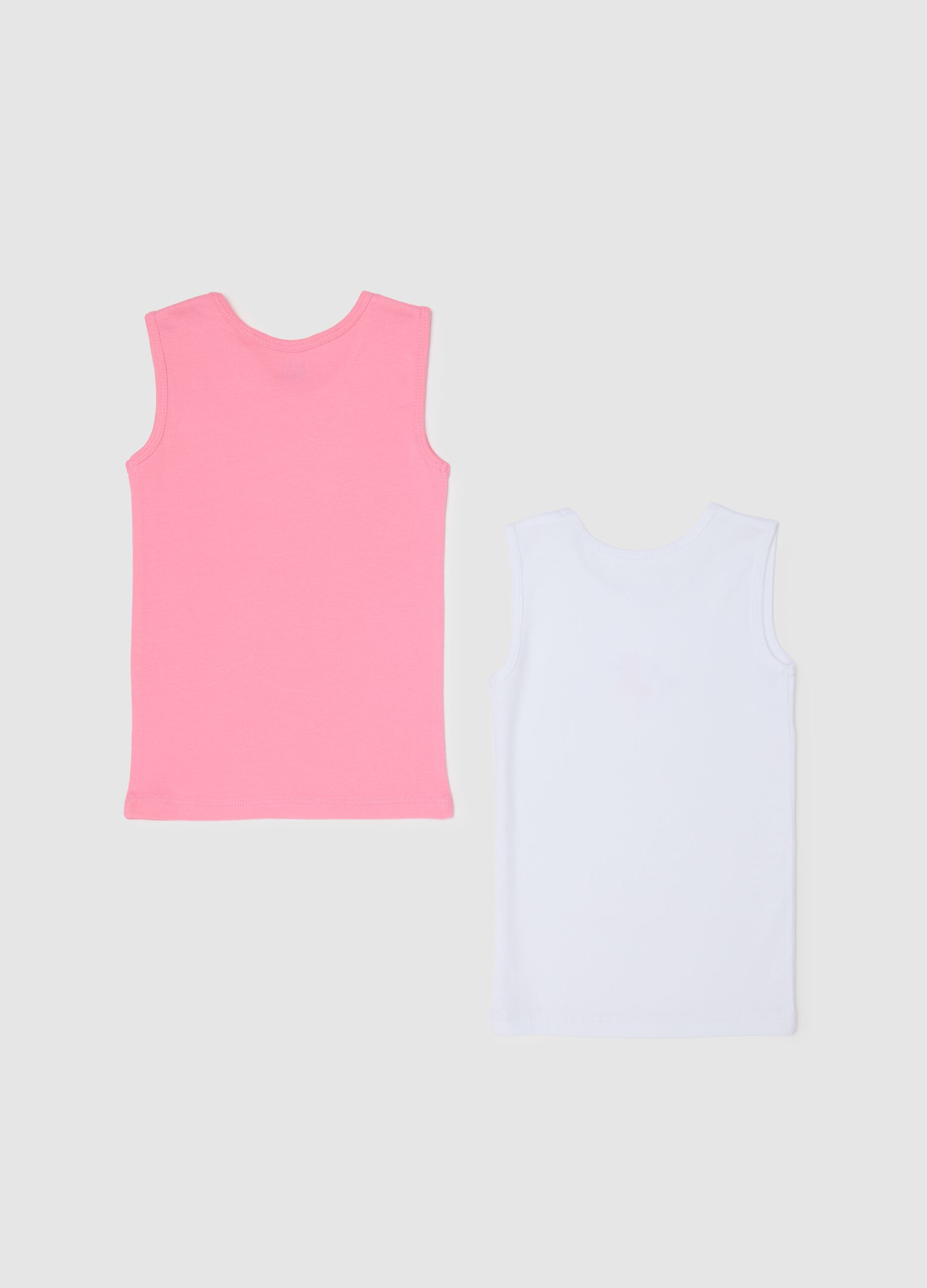 Girls' multicolor pure cotton vest twin pack