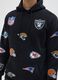 Black cotton blend sweatshirt with NFL logos_3
