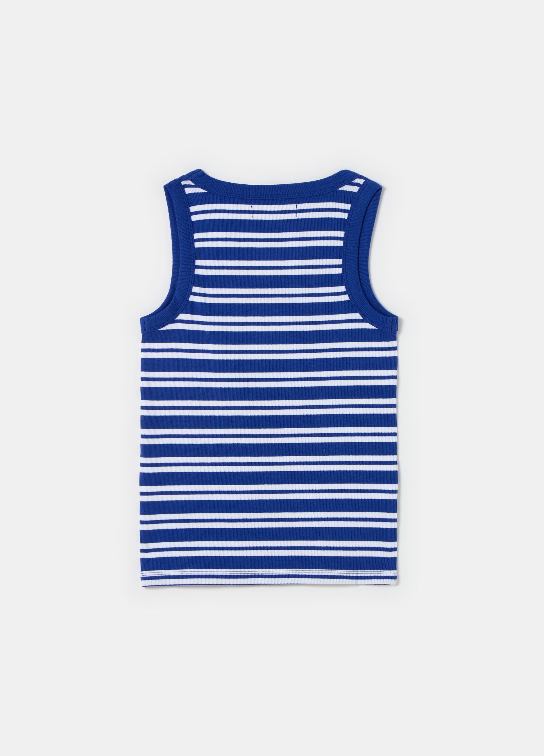 Ribbed tank top with striped pattern