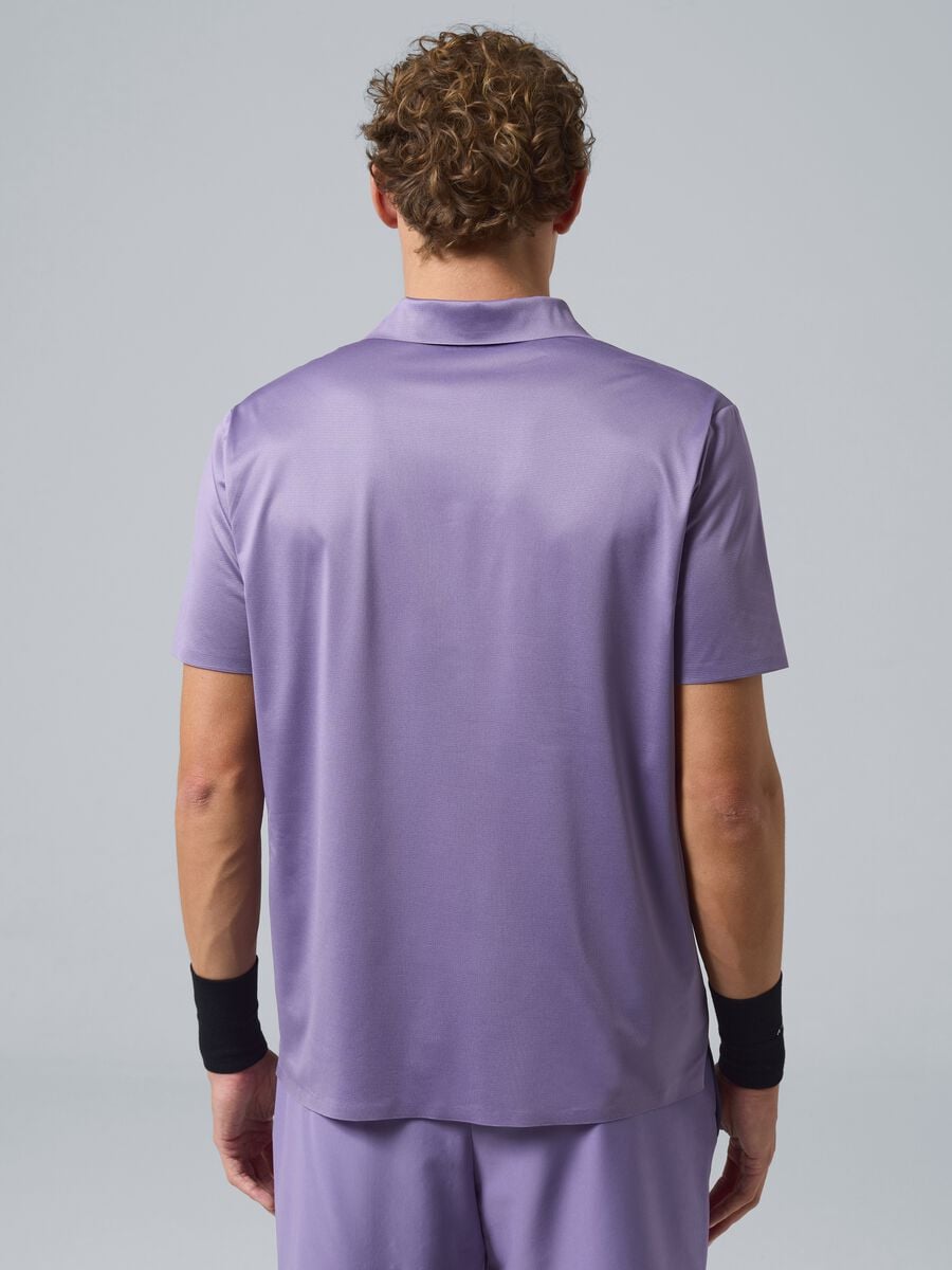 Polo sportiva viola in tessuto elasticizzato ALTAVIA COURT_2