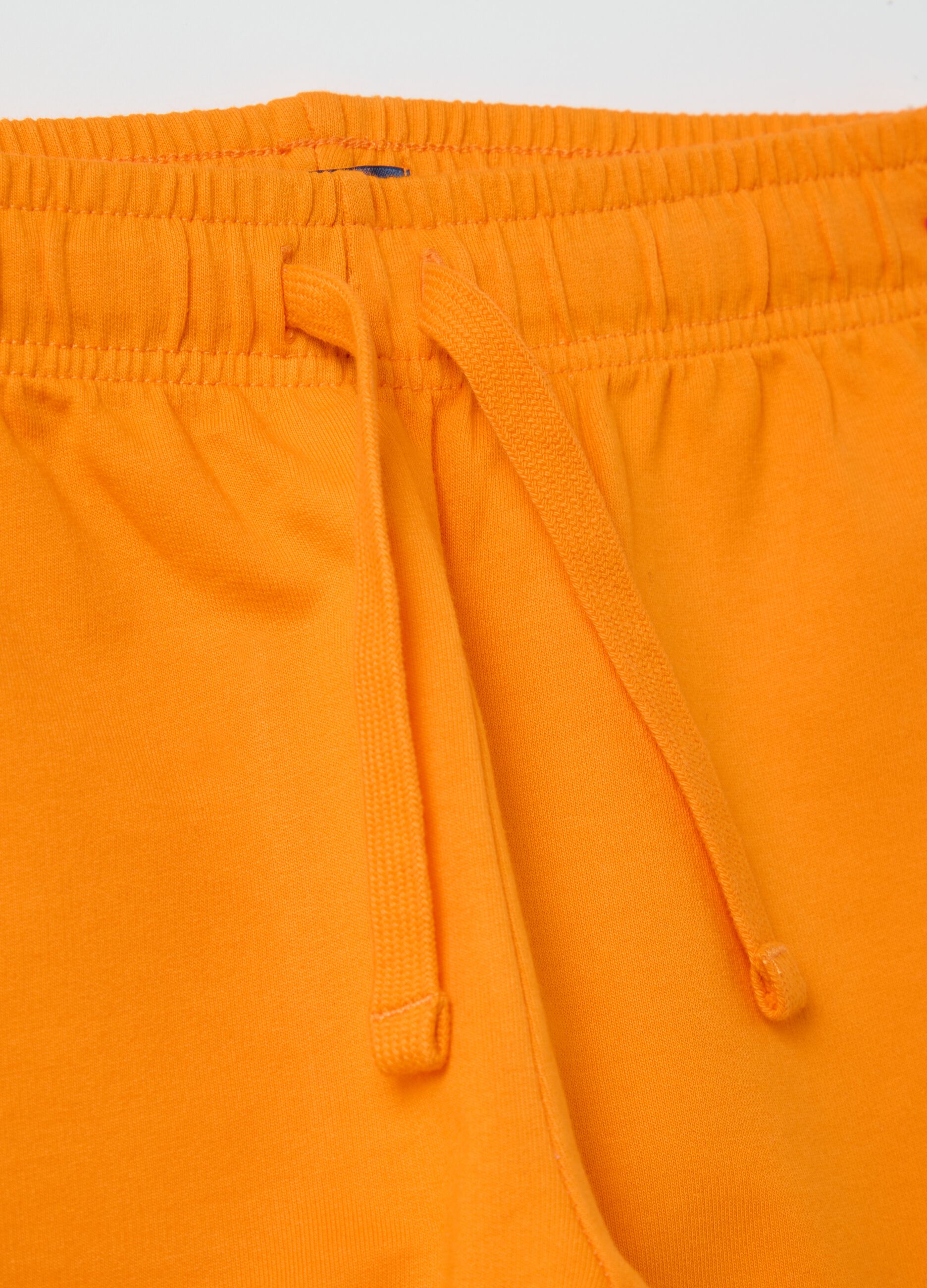 Pantaloni corti da bambino in puro cotone arancione regular fit