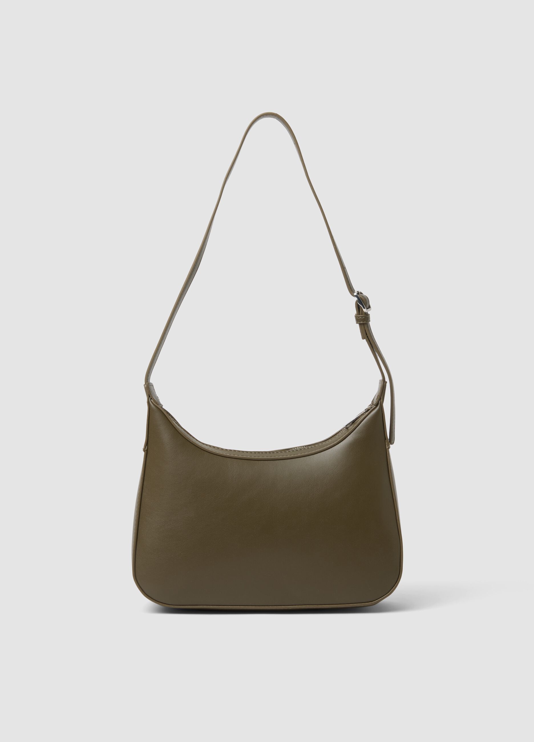 Green shoulder bag with adjustable strap