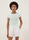 T-shirt fitted in cotone elasticizzato da ragazza a righe multicolor_0