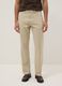 Beige casual linen-blend regular-fit trousers_1