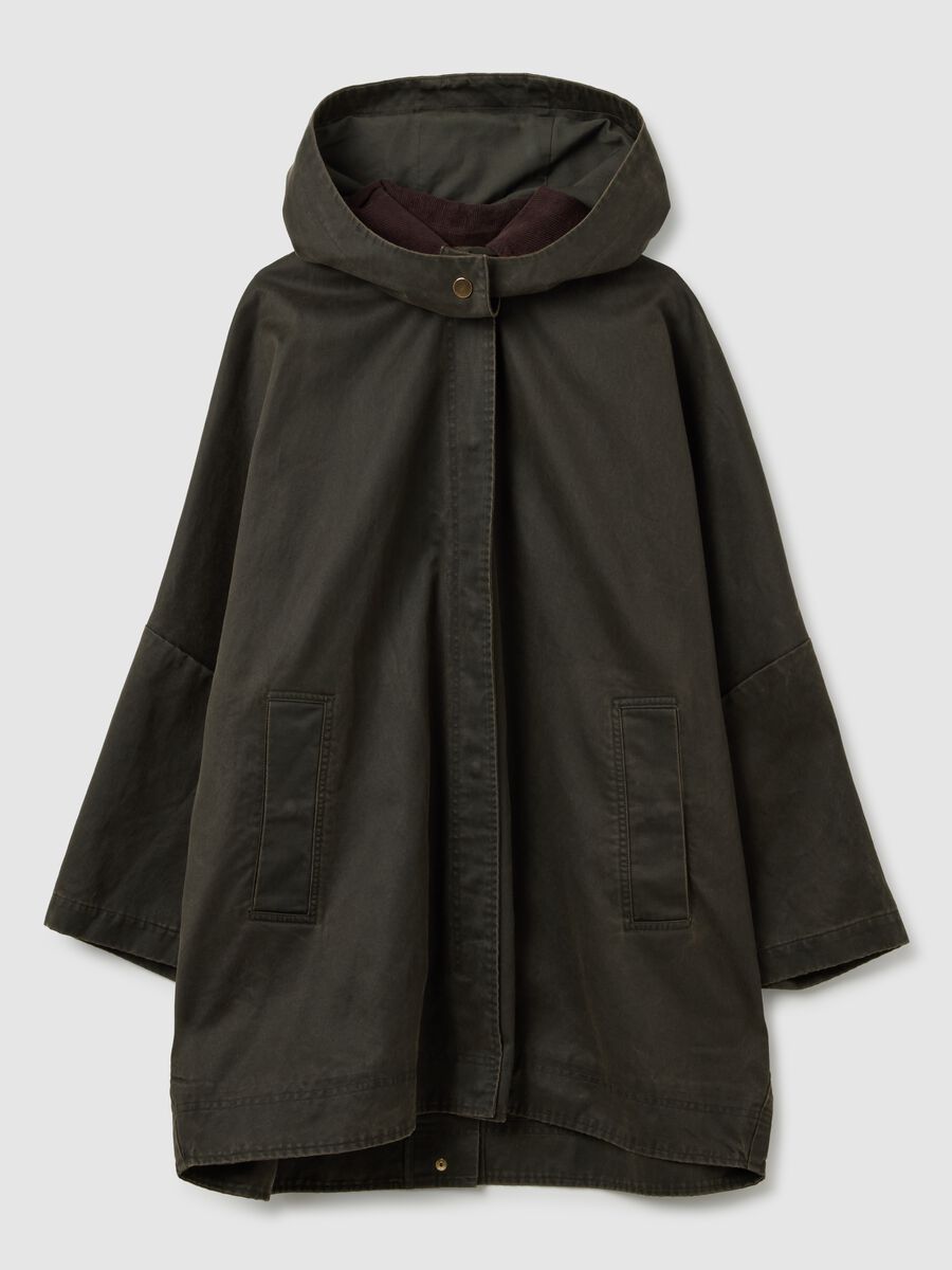 Over fit brown cotton blend jacket_4