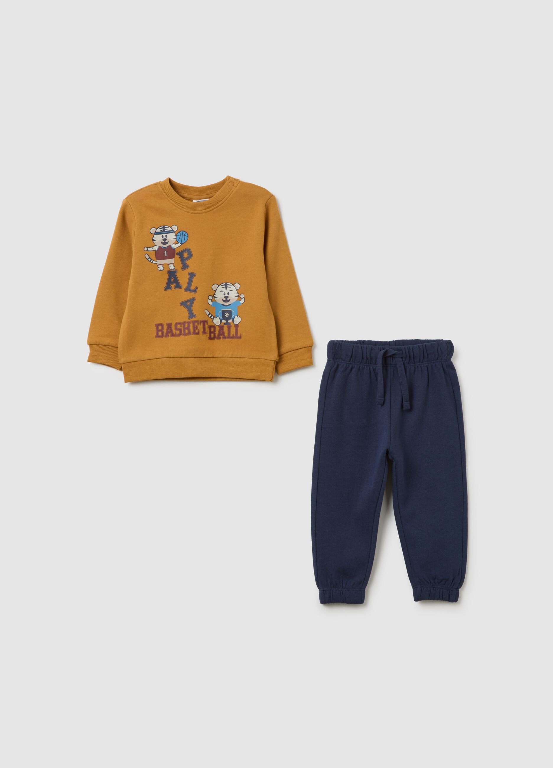 Orange and blue pure cotton children's outfit