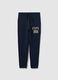Boys' blue pure cotton regular fit trousers_3