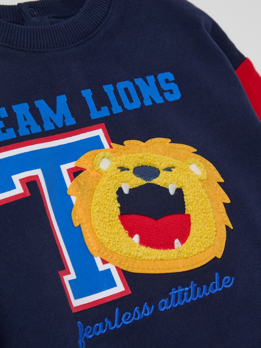 "Team Lions" colourblock sweatshirt in organic cotton_3