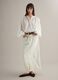 White pure cotton long skirt regular fit with elastic waistband_1