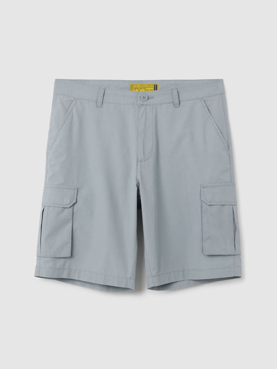 Men's pure cotton grey regular fit shorts_0