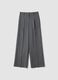 Grey wide-leg formal trousers in stretch viscose_0