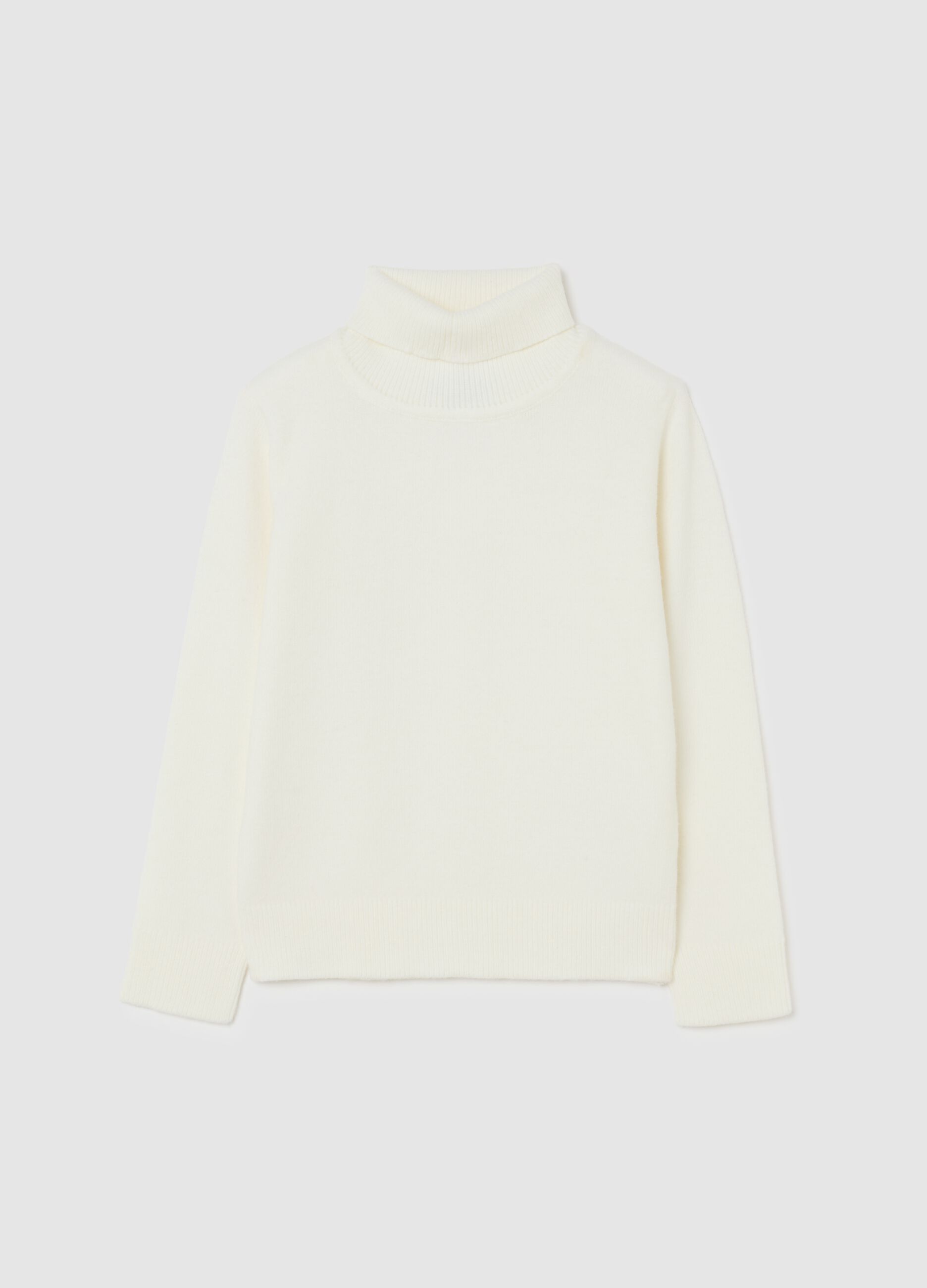 White high-neck regular fit child's jumper