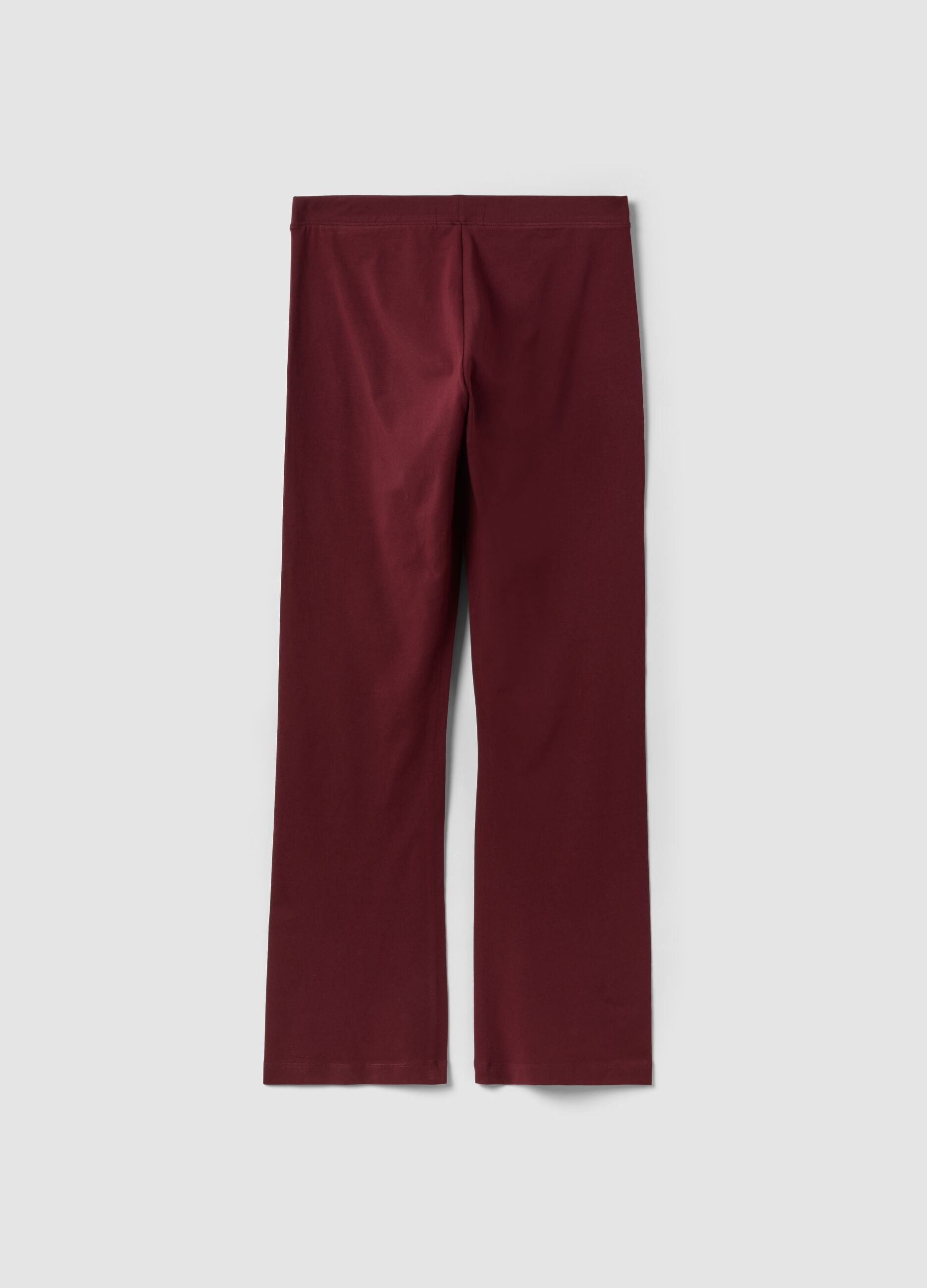Leggings rossi flare in cotone elasticizzato