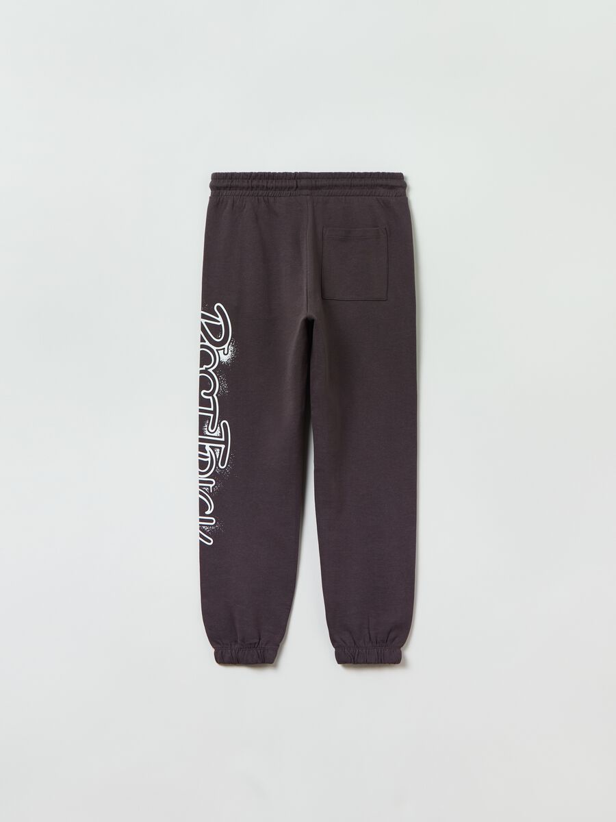Joggers in felpa con coulisse e stampa _1