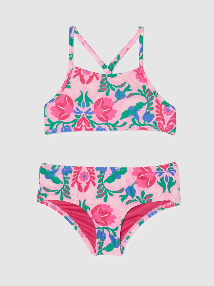 Girls' Swimsuit in Multicolour Stretch Fabric_0