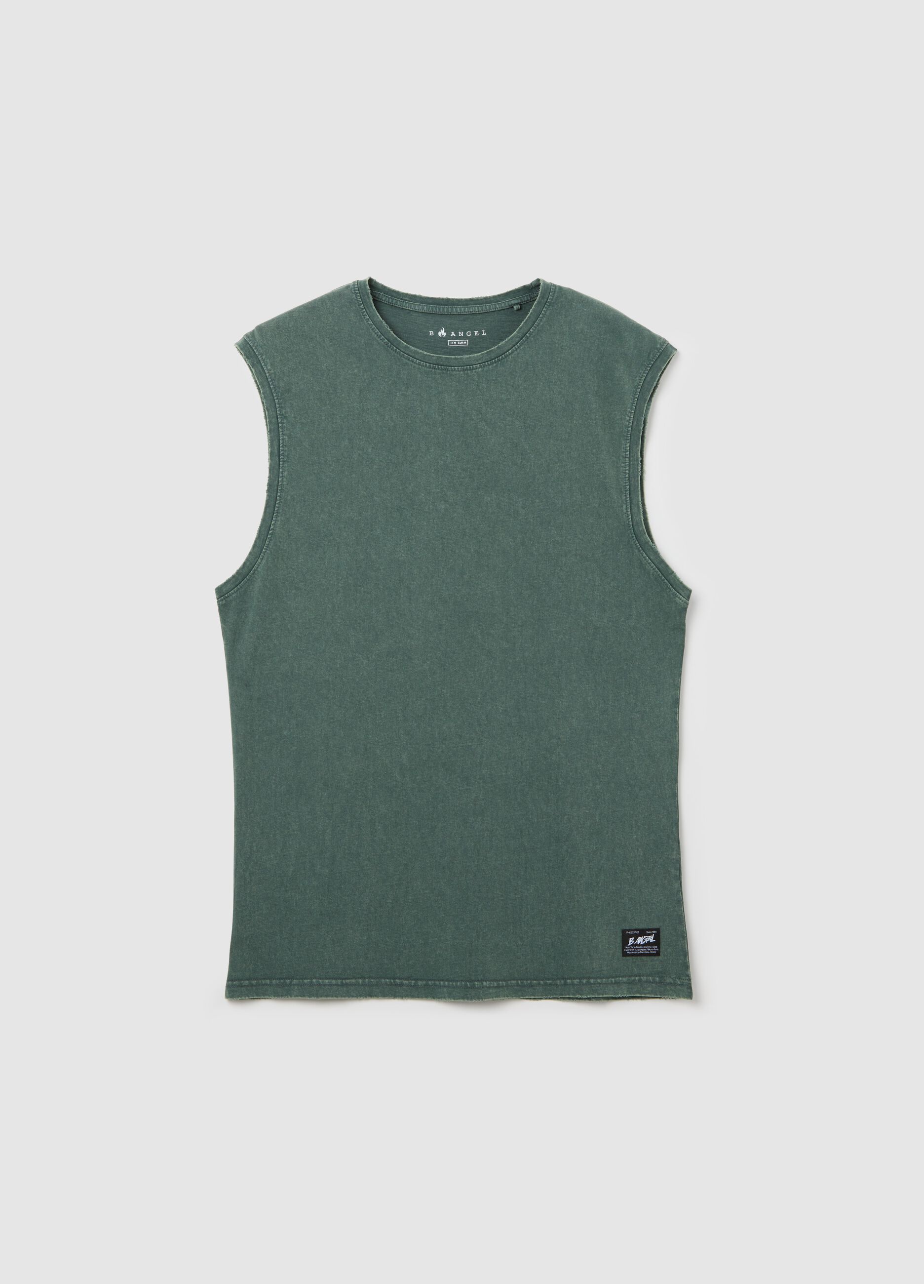 Cotton racerback vest with round neck