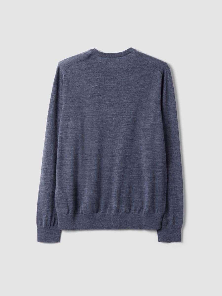 Grey crew-neck pure merino wool jumper, regular fit_6