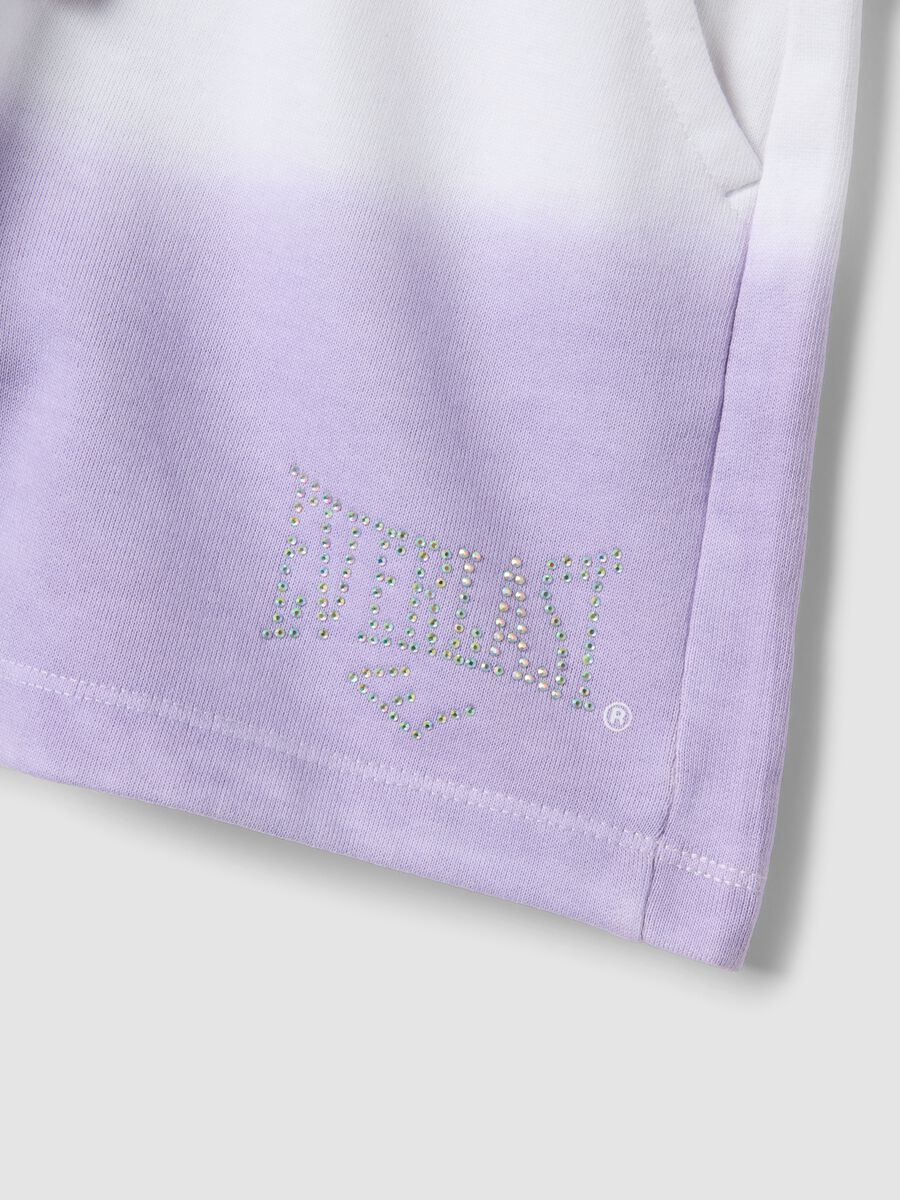 Purple cotton-blend shorts with elasticated waist for girls, regular fit_2